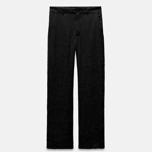 Satin effect crinkle pants Zara women collection.